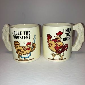 Mom and Dad Chicken Mugs | Chicken Mug | Rooster Mug | Farmhouse Mugs | Set of 2